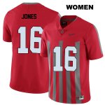 Women's NCAA Ohio State Buckeyes Keandre Jones #16 College Stitched Elite Authentic Nike Red Football Jersey JD20D82PT